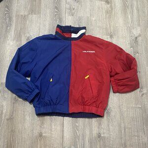 Vintage 1990's Tommy Hilfiger Reversible XL Windbreaker Jacket Fleece Lined